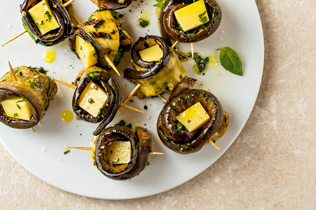 Roulades d’aubergines grillées